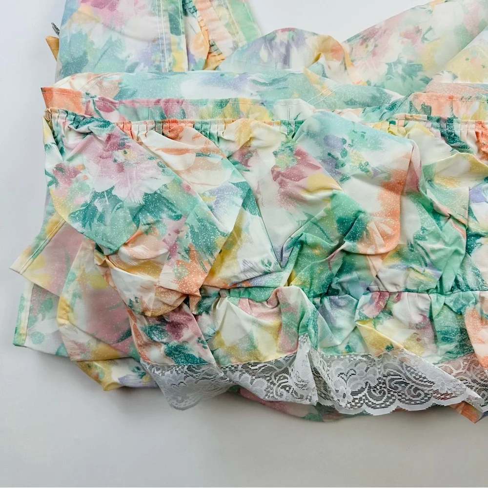 Excell Home Fashions Vintage Floral Shower Curtains with Lace Detail